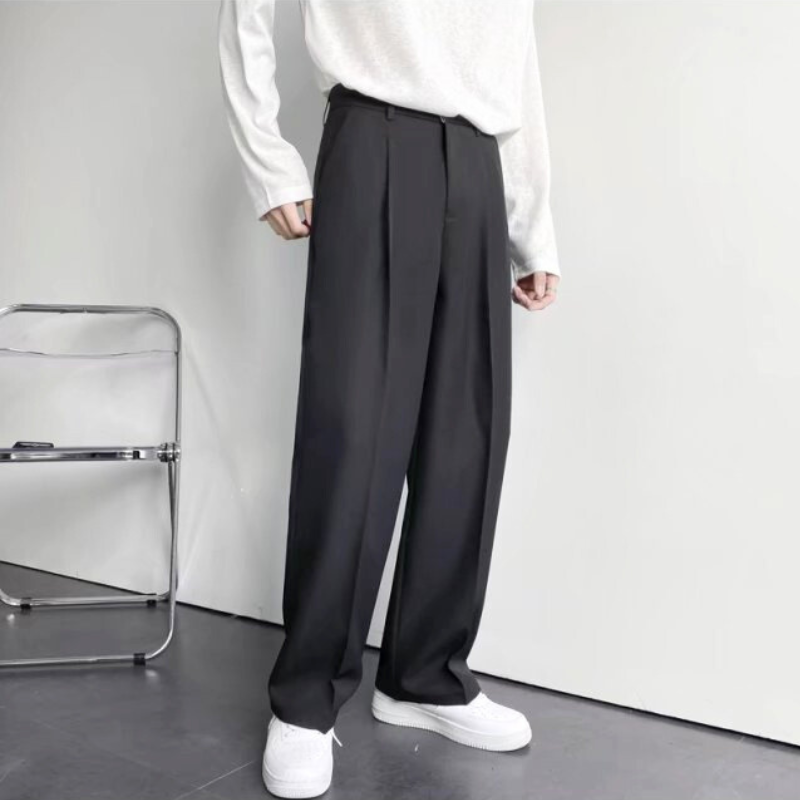 センタープレスブーツカットワイドパンツ