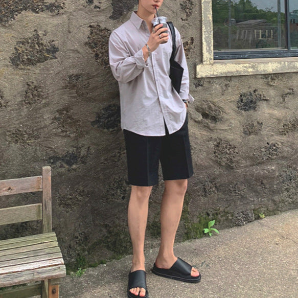 【メンズ】夏の定番!短パン: ダブルタックスリムフィットサマースーツハーフパンツ | 20代30代40代におすすめ