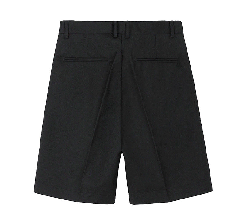 【メンズ】夏の定番!短パン: ダブルタックスリムフィットサマースーツハーフパンツ | 20代30代40代におすすめ