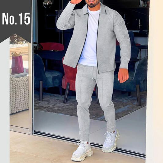 【ブラック2XL 当日発送可】ワッフル調セットアップ 長袖ジップブルゾン×ジョガーパンツ