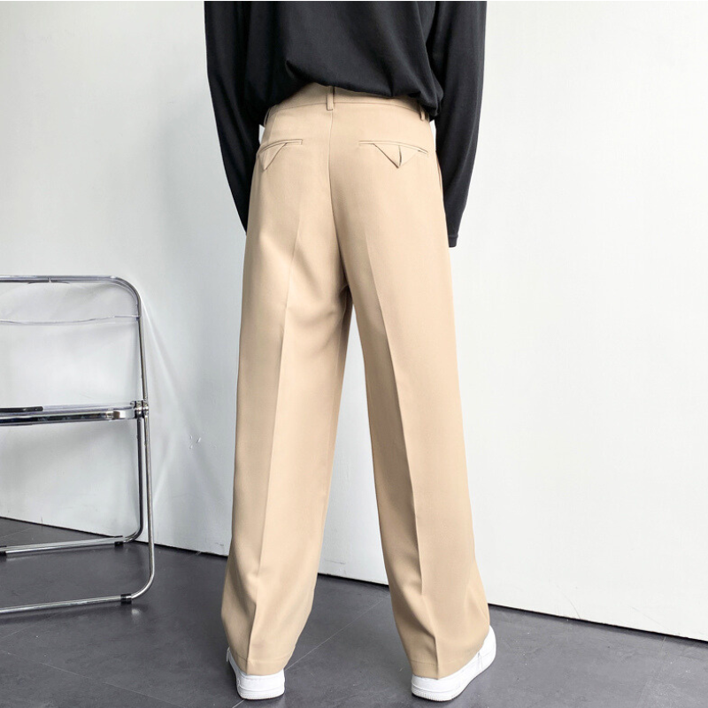 センタープレスブーツカットワイドパンツ