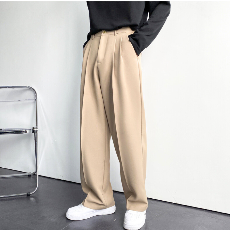 センタープレスブーツカットワイドパンツ