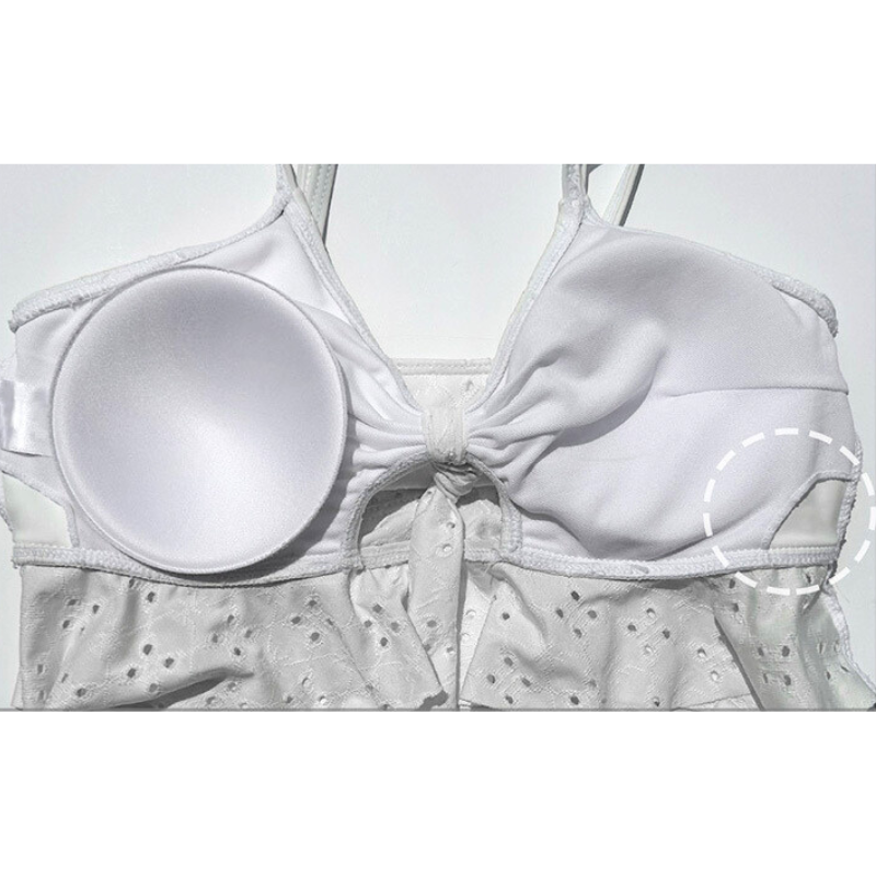 【男ウケ水着】3点セット:レースペプラムキャミソールタンキニビキニ | エロい格好・男モテ水着・セクシーな水着姿におすすめ