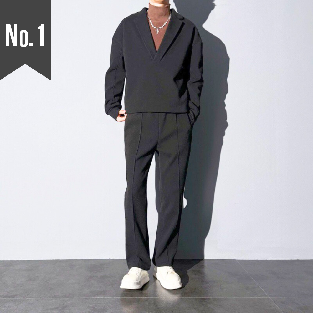 30代メンズ必見】深V裏起毛セットアップ｜上品カジュアルに映える秋冬