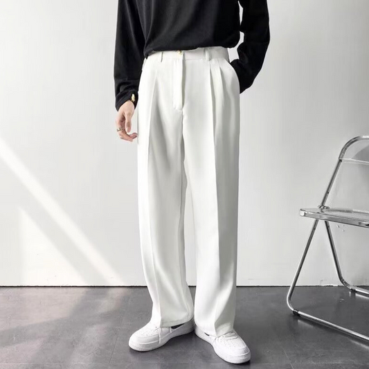 センタープレスブーツカットワイドパンツ