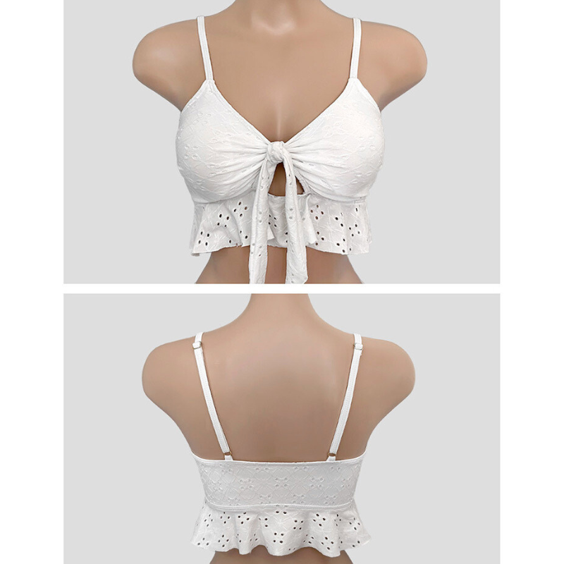 【男ウケ水着】3点セット:レースペプラムキャミソールタンキニビキニ | エロい格好・男モテ水着・セクシーな水着姿におすすめ