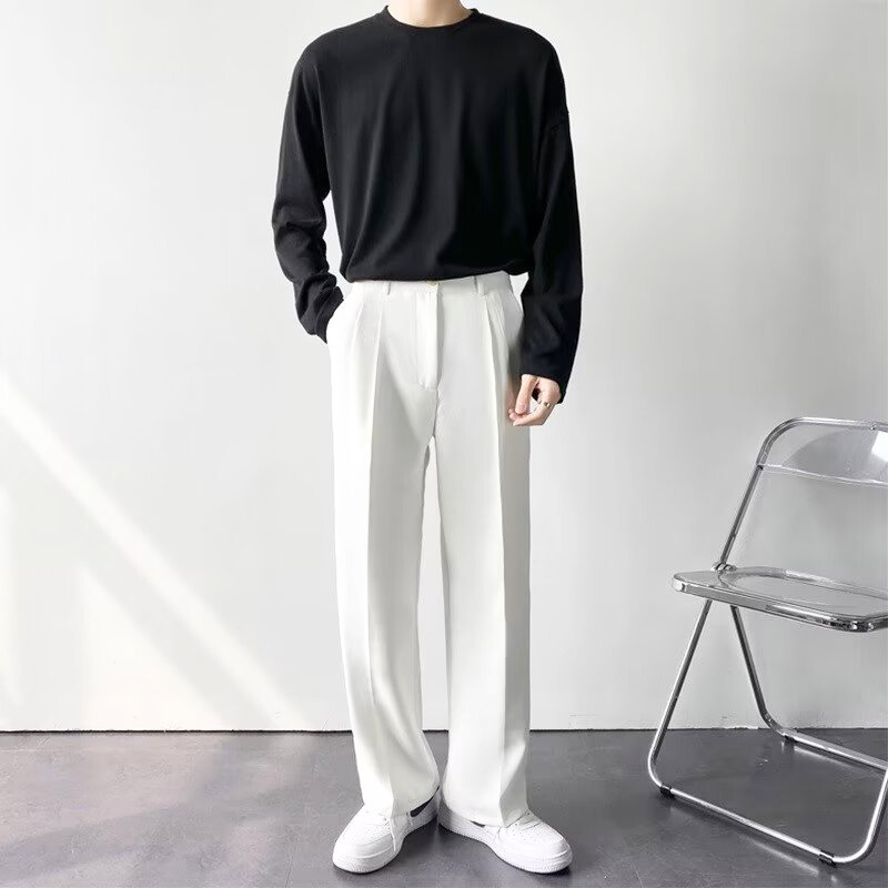 センタープレスブーツカットワイドパンツ