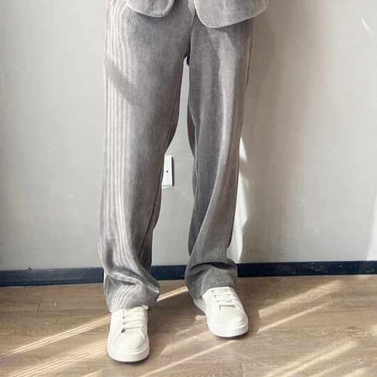 【暖かい上に動くのも楽なセット】コーデュロイテーラードセットアップ