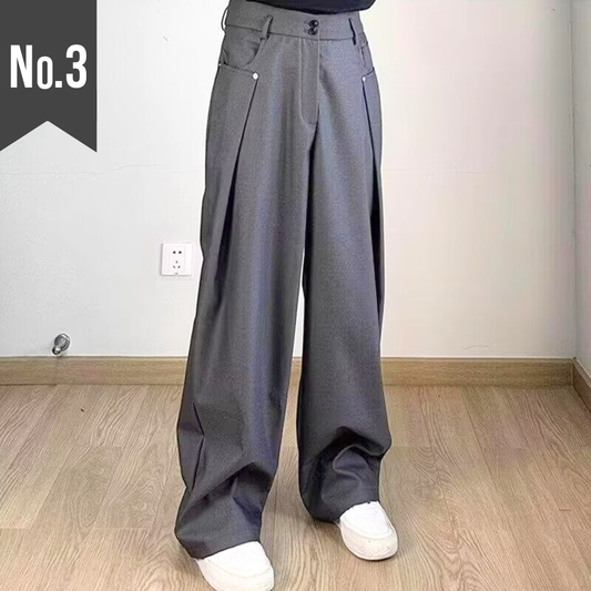 【ワイドでもだらしなく見えない】タックワイドシルエットパンツ