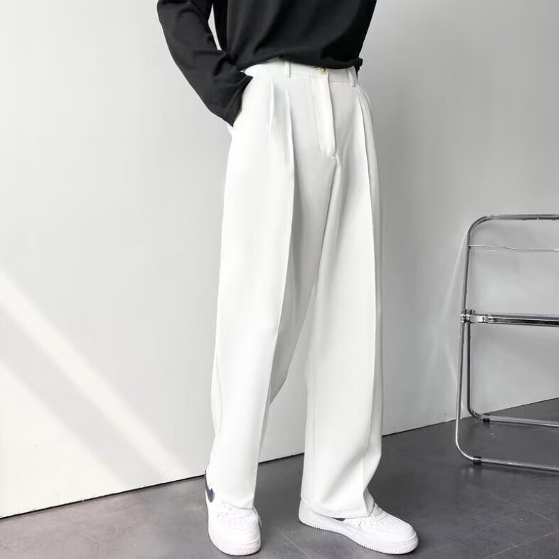 センタープレスブーツカットワイドパンツ