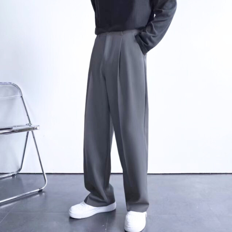 センタープレスブーツカットワイドパンツ
