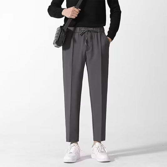 【今っぽいゆるさときちんと感を両立】アンクル丈ドローストリングセンタープレスパンツ