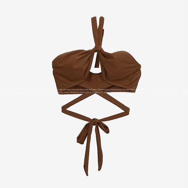 【男ウケ水着】3点セット:ホルターフロントクロス下胸見せアンダーブーブブラジリアンビキニ| エロい格好・男モテ水着・セクシーな水着姿におすすめ