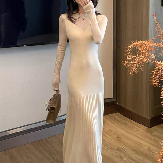 【計算しつくされた盛れスタイルにきゅん♡】シアースリーブマーメイドニットワンピース