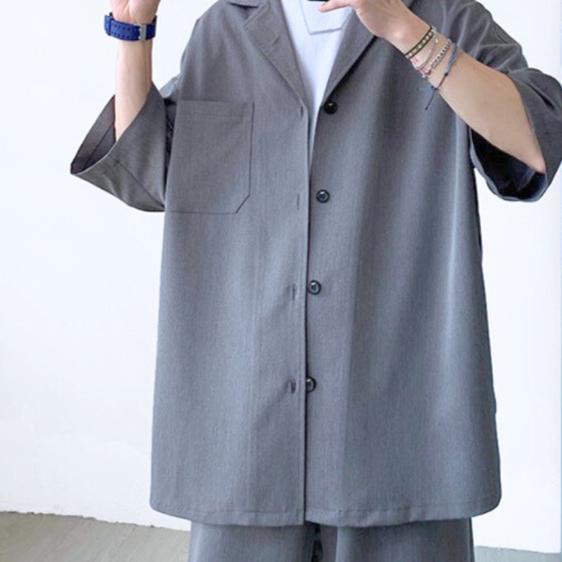 涼感シャツの胸ポケットディテールアップ