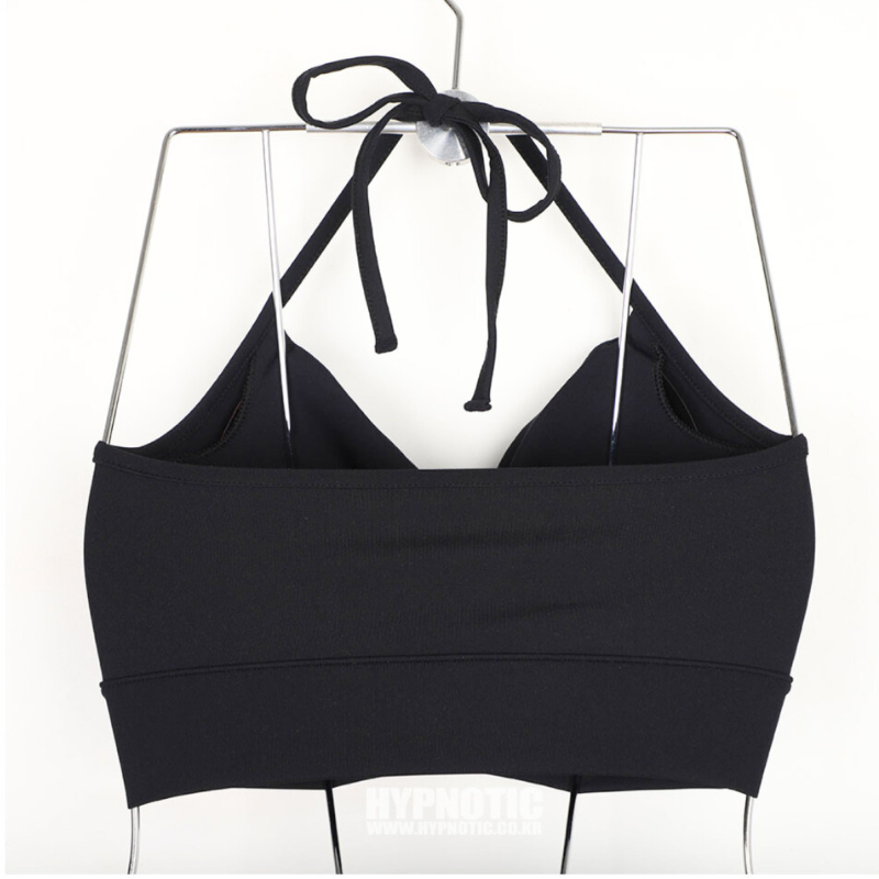 クロスリボンカシュクールビキニ ブラック 商品平置き背面|美背中デザイン