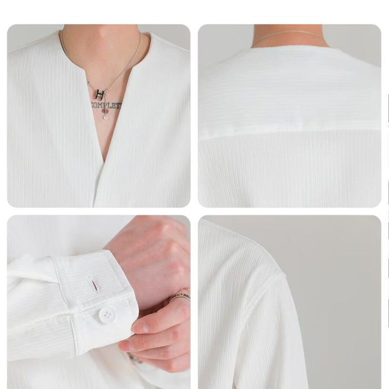 白シャツのリラックスフォルム詳細