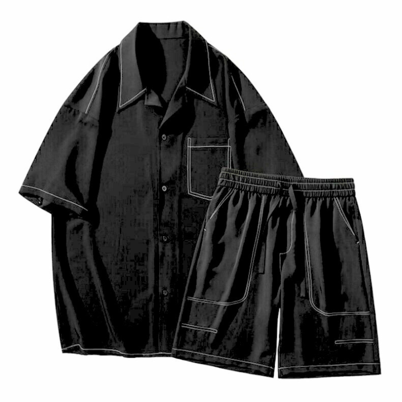 トータルブラックでまとめた夏のアイスシルクコーデ
