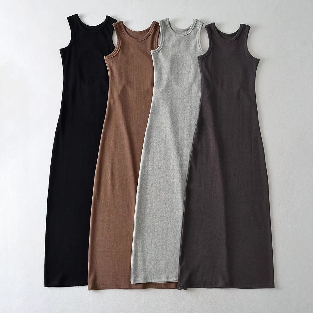 ブラック・ブラウン・グレー・ダークグレーのリブカットソー生地を並べ、厚みや質感がわかる比較ショット