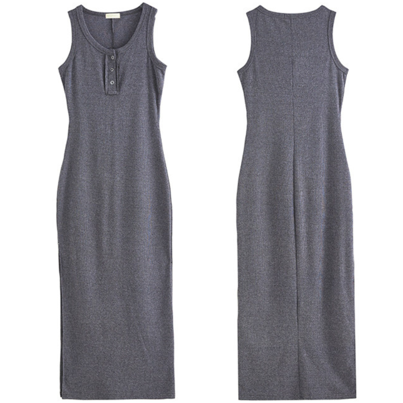 ワンピース前後デザインのフラットレイ(チャコールグレー)