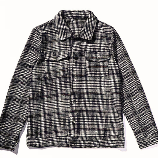 前面を平置きにしたグレンチェック柄ジャケット|大人カジュアルにぴったりな秋アウター
