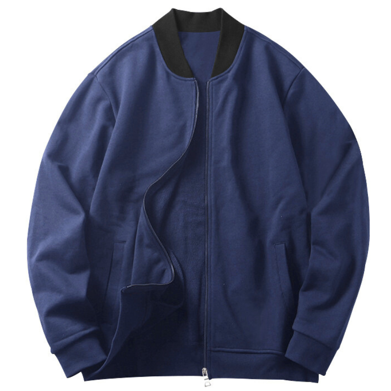 ネイビーのノーカラージャケット|シンプルで合わせやすく万能な一着