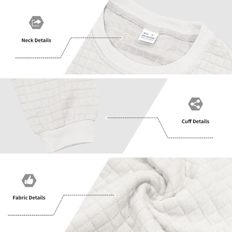 ホワイトスウェット生地のアップ|やわらかな風合いのワッフル調素材