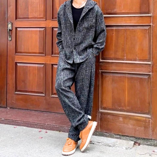 30代メンズに人気のウール調セットアップを着こなした秋冬の全身コーデ