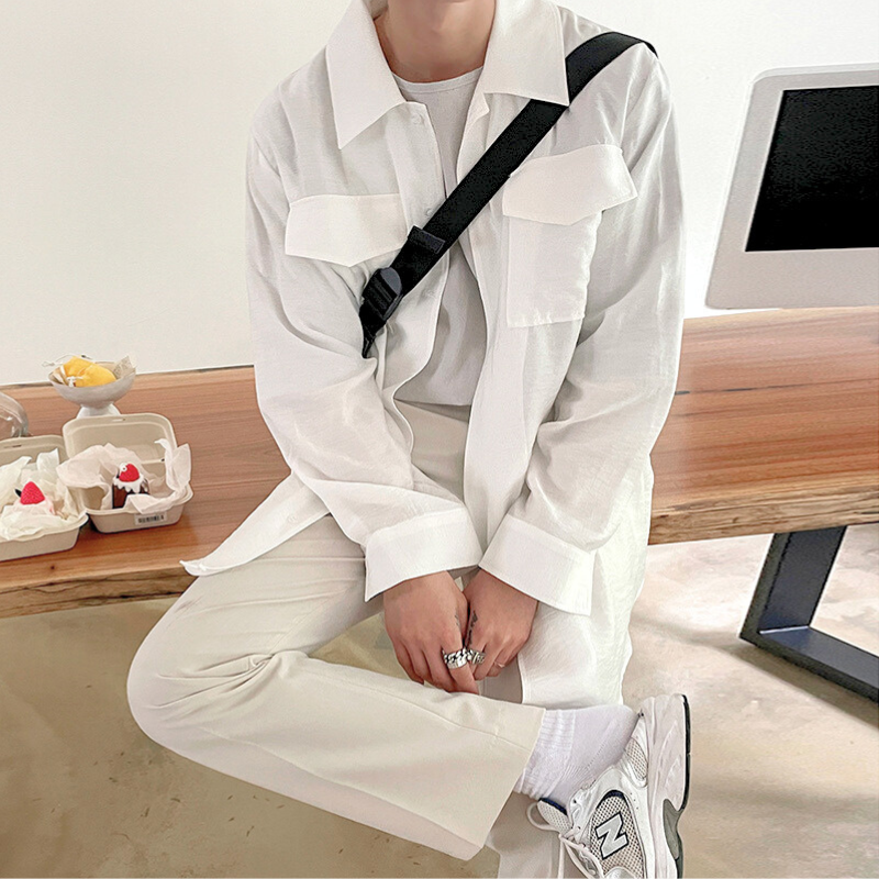 30代メンズ必見】シアー素材ホワイトシャツジャケット|春夏秋の抜け感 30代メンズ必見】シアー素材ホワイトシャツジャケット|春夏秋の抜け感