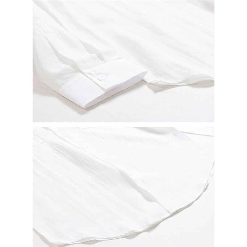 丸みのある裾カットと袖の縫製ディテール