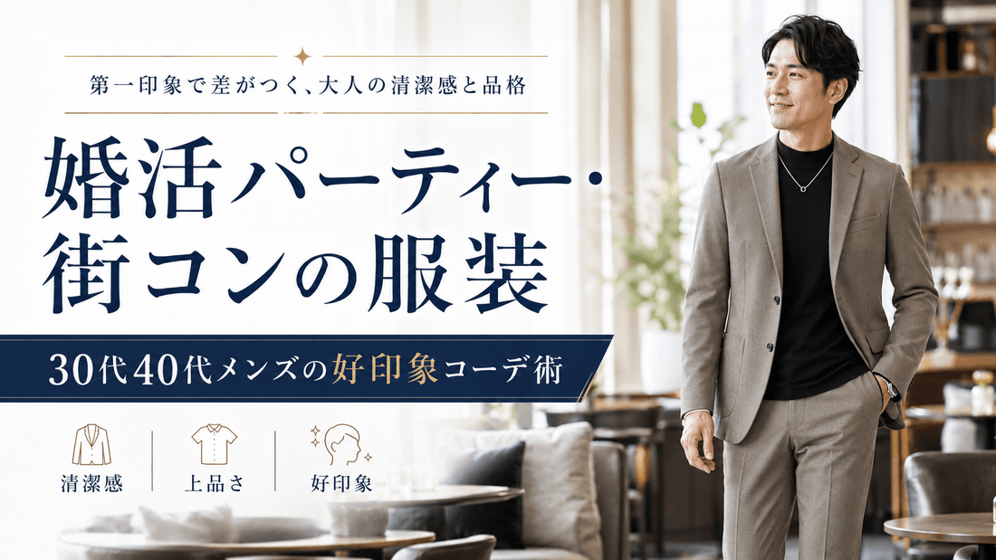 婚活パーティー・街コンの服装はセットアップが正解｜30代40代メンズの好印象コーデガイド