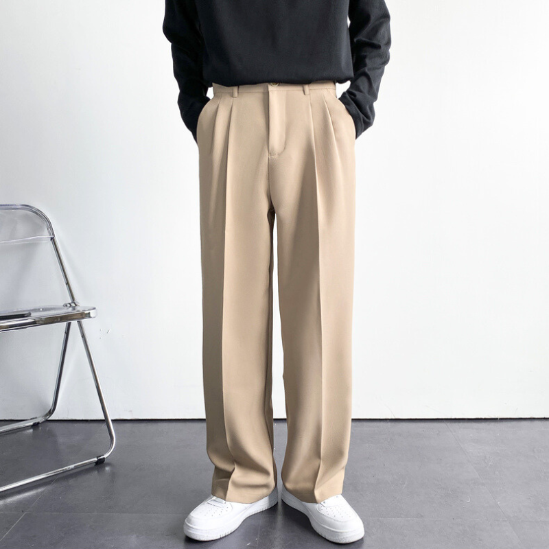 センタープレスブーツカットワイドパンツ