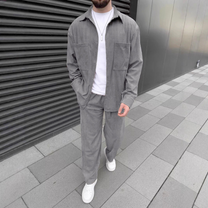 【センスの良い着こなしが即完成】コーデュロイシャツセットアップ