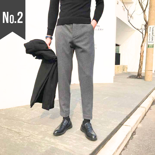 【抜群の美シルエットでデキる大人の雰囲気に】ウールアンクル丈テーパードパンツ
