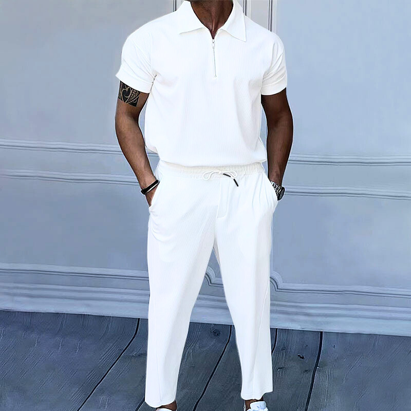 メンズ】夏のセットアップ: ジャージ上下セットアップ ジッパー メンズ】夏のセットアップ: ジャージ上下セットアップ ジッパー