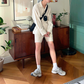 コットンナチュラルセットアップ ワークシャツ×ショートパンツ