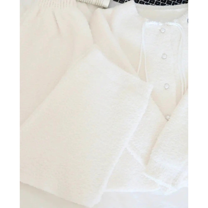 ふわもこルームウェアセット パールボタン×ゆるシルエット