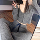 3点セット カーデ×カップ付キャミ×ドット柄パンツ