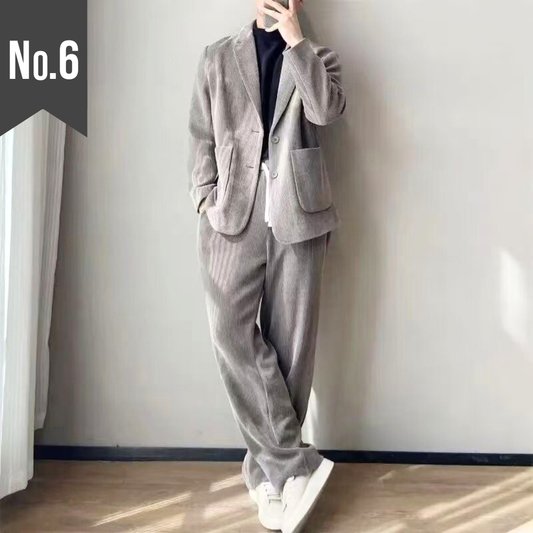 【暖かい上に動くのも楽なセット】コーデュロイテーラードセットアップ