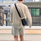 コットンナチュラルセットアップ ワークシャツ×ショートパンツ