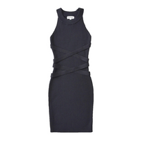 【甘いけど色っぽい微糖ワンピ】クロスデザインリブニットタイトワンピース