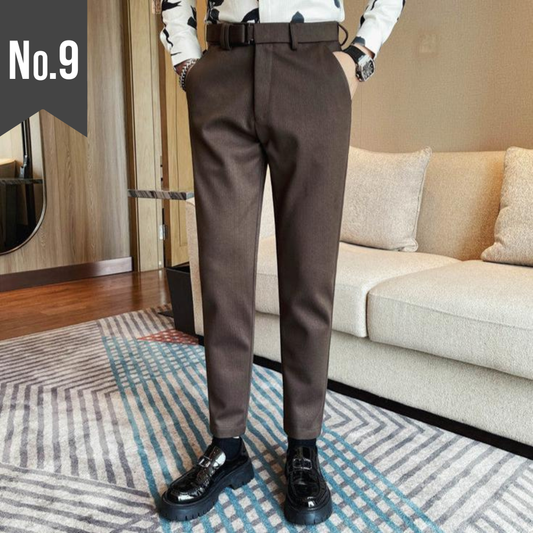 【一本で“秋冬の大人見え”が完成】厚手ウールライクスラックス 共布ベルト付き