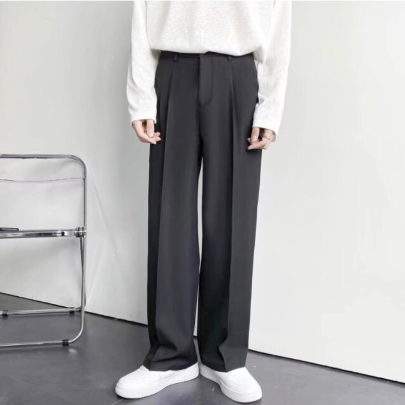 センタープレスブーツカットワイドパンツ