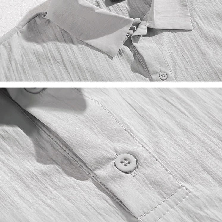 【メンズ】夏のセットアップ: グレー色上下セットアップ 半袖ポロシャツ×ショートパンツ | 20代30代40代におすすめ