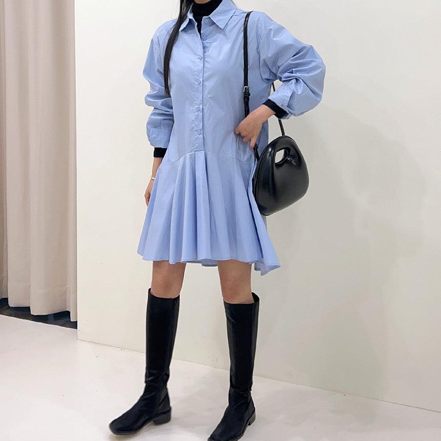 【男ウケ服】春秋デート服：フィッシュテールミディアムシャツワンピース | 体のラインが出る・肌見せできるモテ服を探す大人女子におすすめ