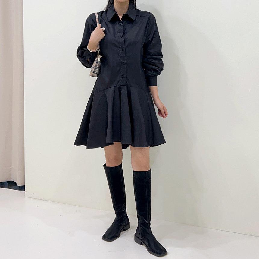 【男ウケ服】春秋デート服：フィッシュテールミディアムシャツワンピース | 体のラインが出る・肌見せできるモテ服を探す大人女子におすすめ