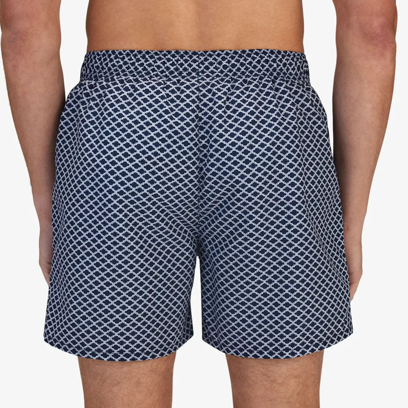 【メンズ】夏のセットアップ: オープンカラー半袖シャツ×ハーフパンツ 幾何学柄プリント上下セットアップ | 20代30代40代におすすめ
