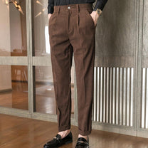  【メンズ】秋冬パンツ: コーデュロイスリムフィットテーパードアンクルパンツ | 20代30代40代におすすめ