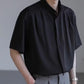 【メンズ】夏のトップス: スタンドカラーシャツ５分袖ノンアイロン | 20代30代40代におすすめ