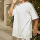 【メンズ】夏のセットアップ: 半袖シャツ×パンツ リブ素材上下セットアップ ヘンリーネック| 20代30代40代におすすめ